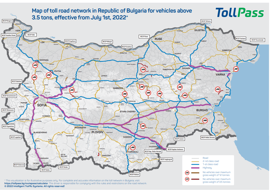 Majorare tarife taxa drum Bulgaria 1 Iulie 2022