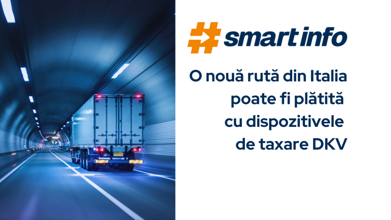 O nouă rută din Italia poate fi plătită cu dispozitivele de taxare DKV